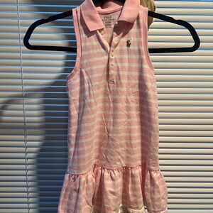 Polo by Ralph Lauren Pink and White Striped Dress